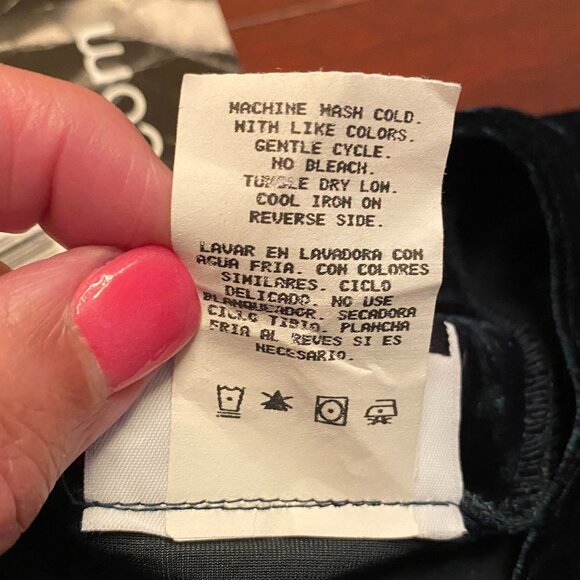 Dress.com Womens Green Velvet Long-Sleeve V-Neck Dress M Party Prom Whimsigoth - Picture 6 of 7